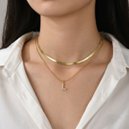 Initial Herringbone Necklace