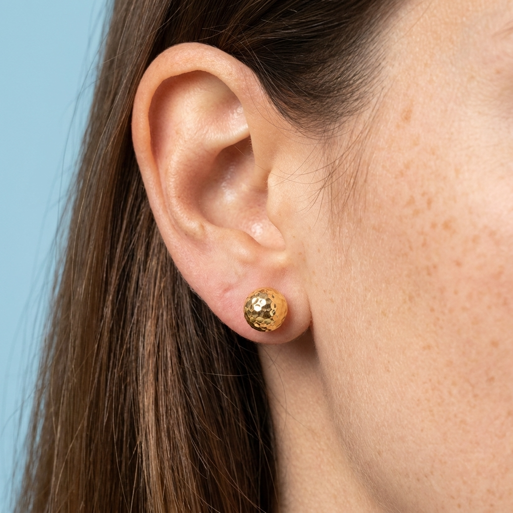 Hammered Gold Studs