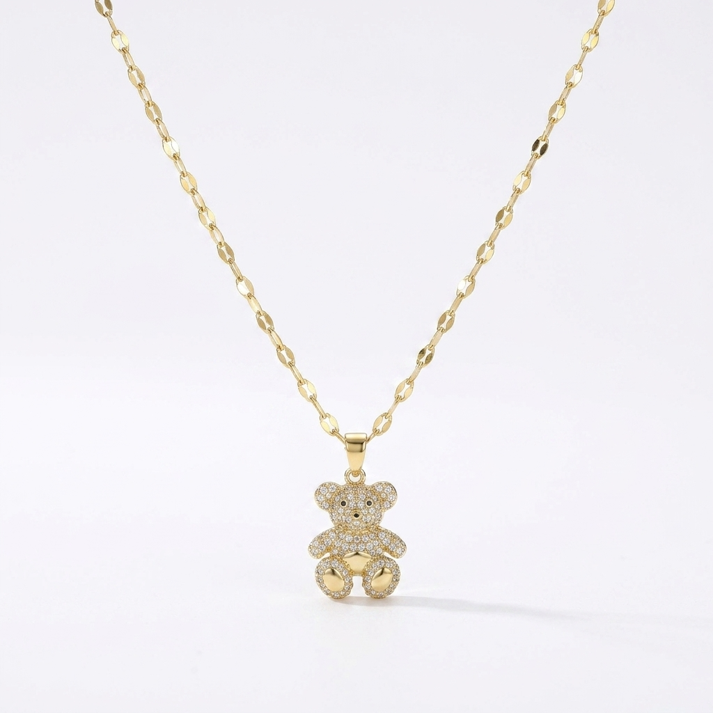 Crystal Teddy Bear Necklace