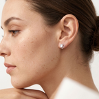 Yvette White Square Studs