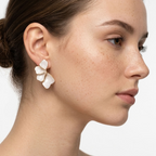 Capucine White Petal Earrings