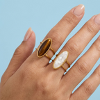 Oriane Oval Stone Ring Set