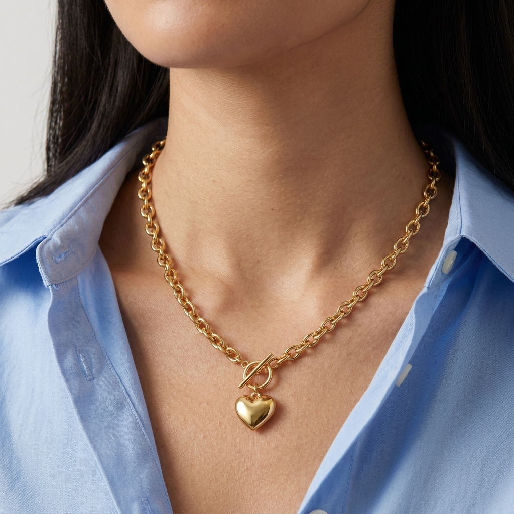 Bea Chunky Heart Necklace