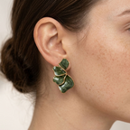 Capucine Green Petal Earrings