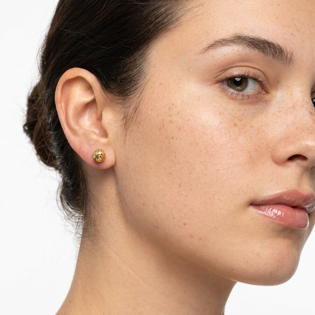 Hammered Gold Studs
