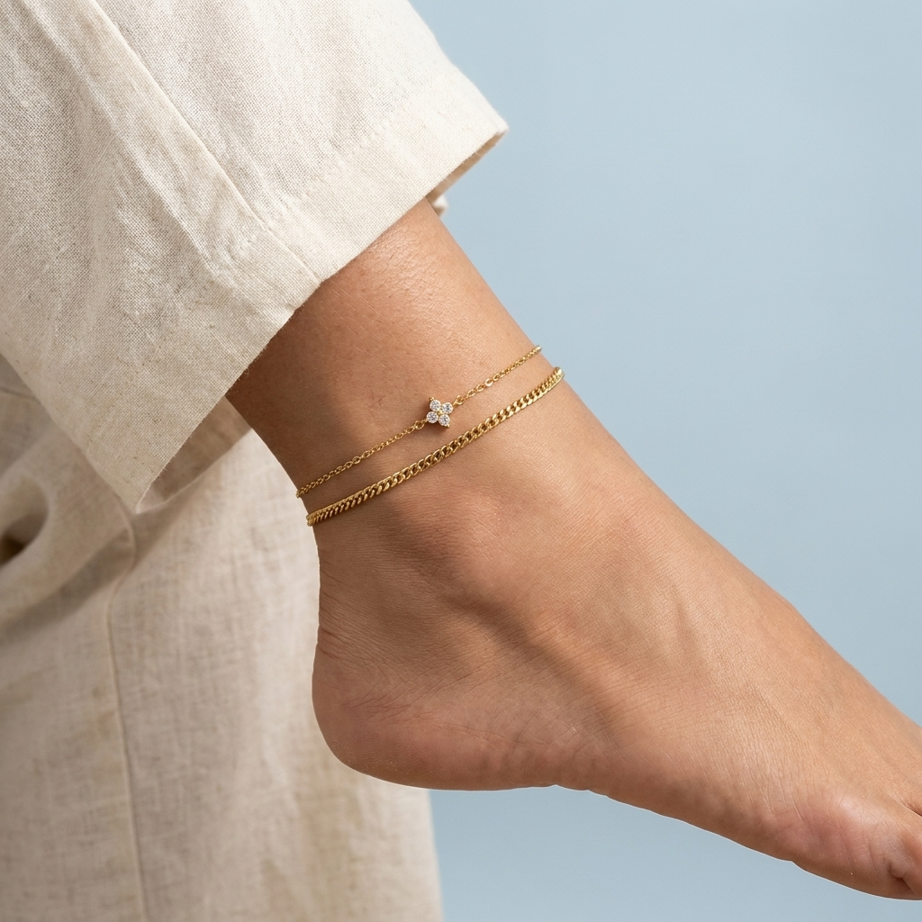 Noelle Layered Anklet Set