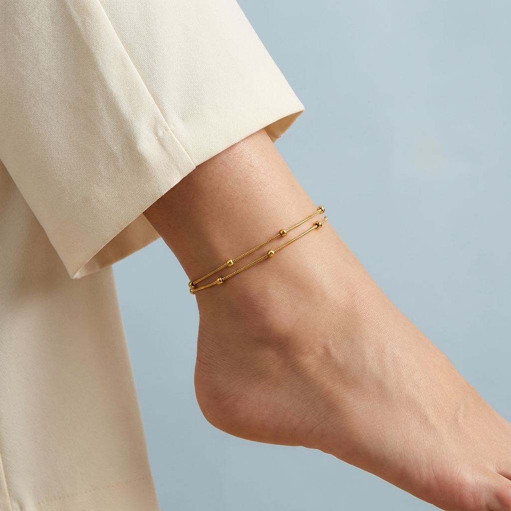 Elara Double Strand Anklet