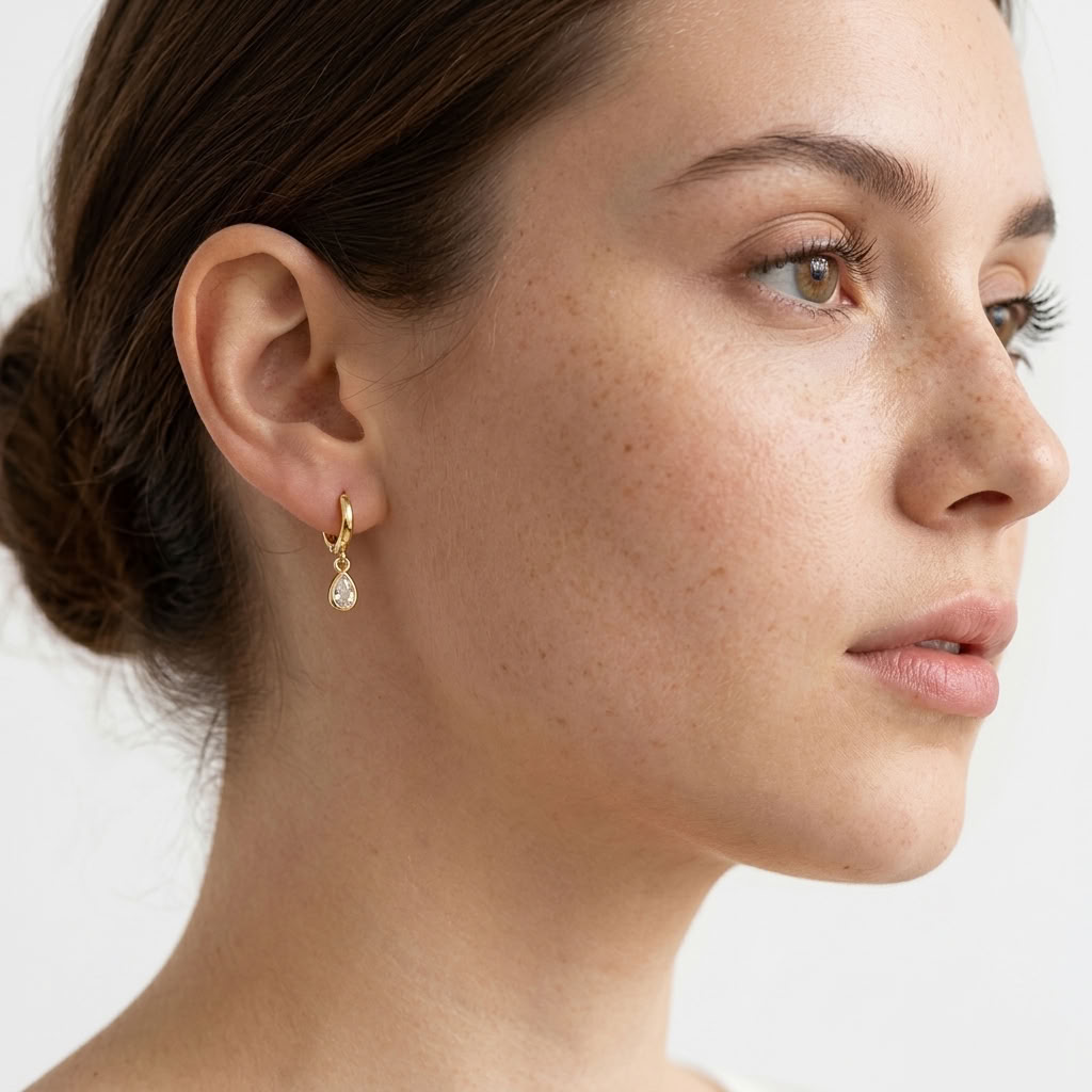 Coco Gold Teardrop Huggies