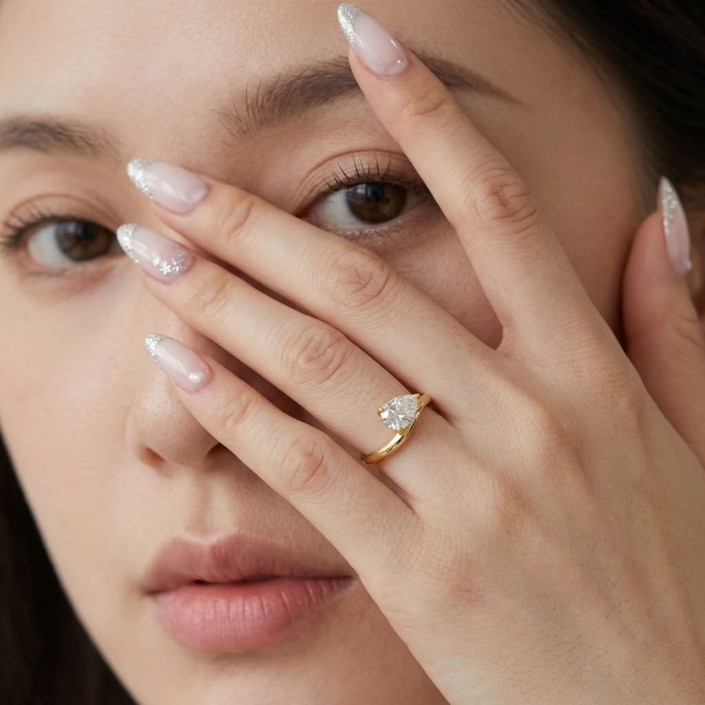 Anouk Gold Pear Ring