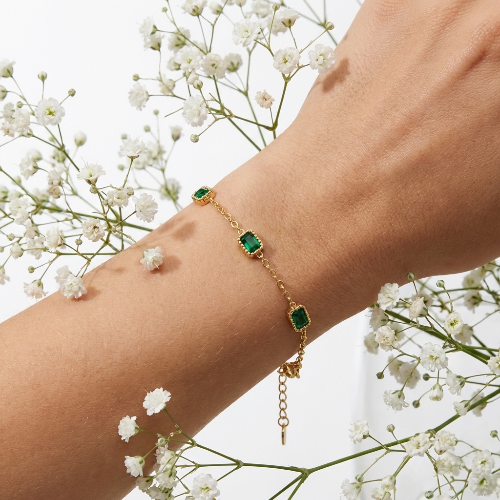 Olive Emerald Bracelet