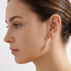 Crystal Rosette Gold Earrings