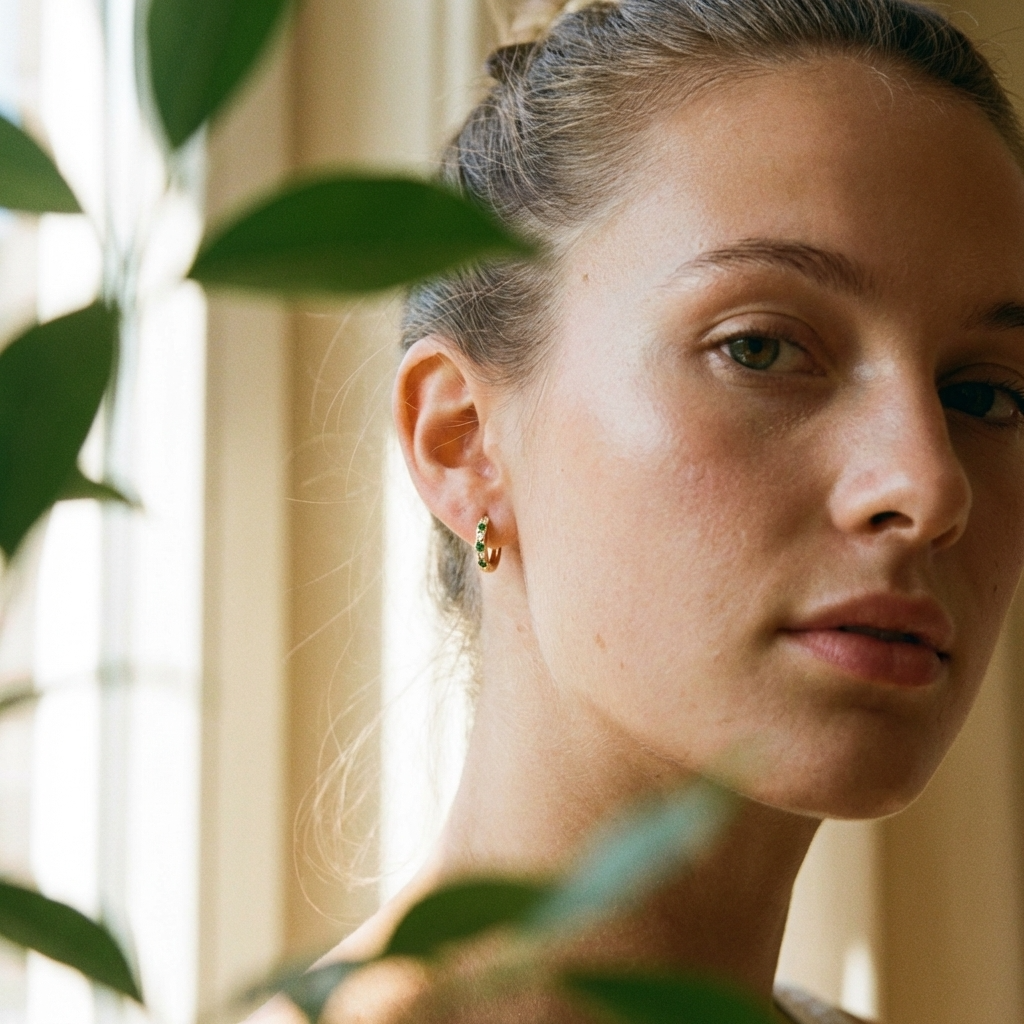 Celine Crystal Hoops