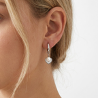 Cleo Pearl Silver Hoops