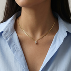 Teardrop Bezel Necklace