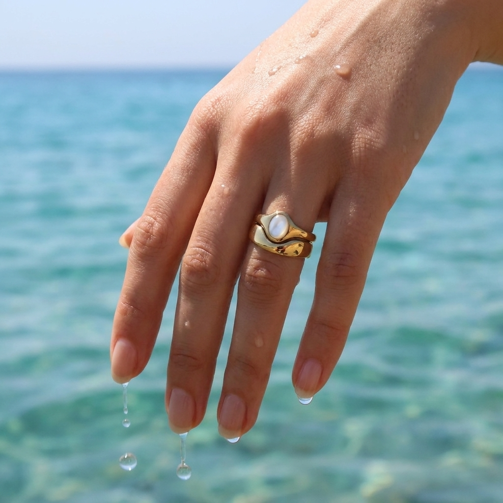 Fluid Pearl Statement Ring