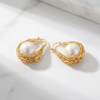 Pearl Nest Hoops