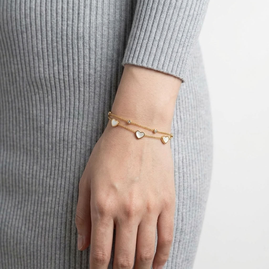Amélie Layered Heart Bracelet