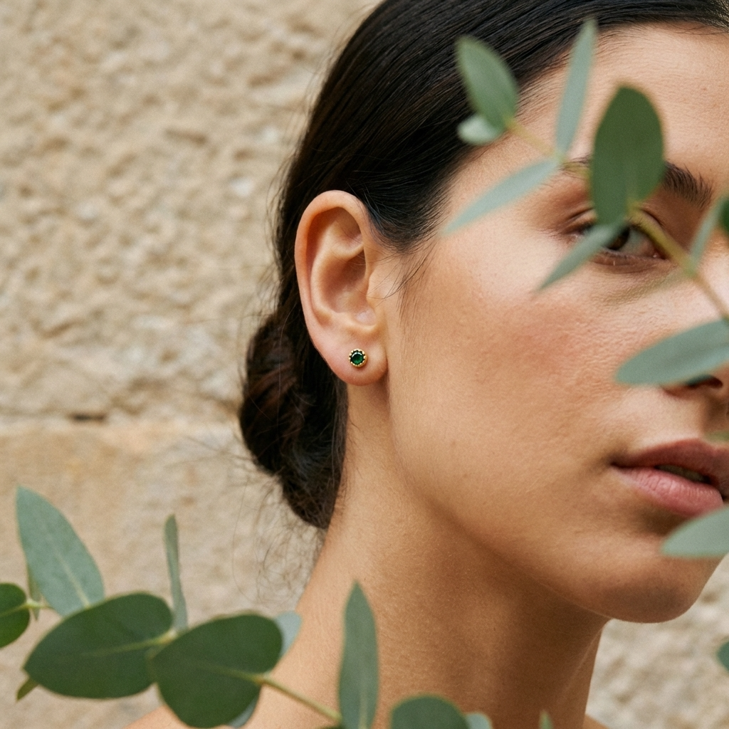 Jade Emerald Studs