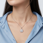 Soleil Silver Sunflower Pendant Necklace
