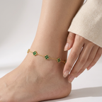 Zaria Crystal Clover Anklet