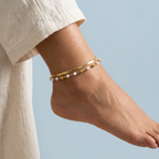 Mireya Pearl Herringbone Anklet