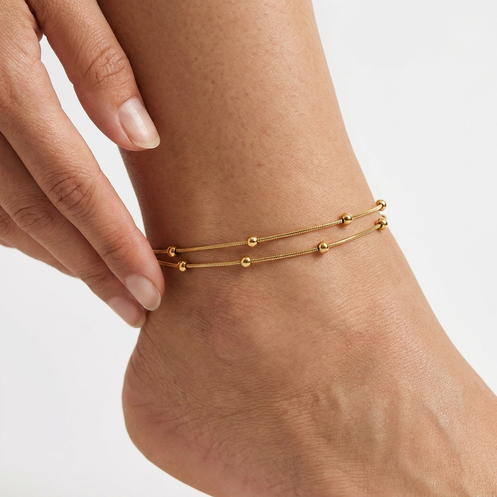 Elara Double Strand Anklet