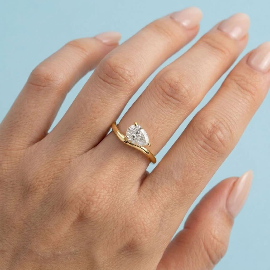 Anouk Gold Pear Ring