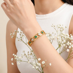 Dublin Quatrefoil Gold Bangle