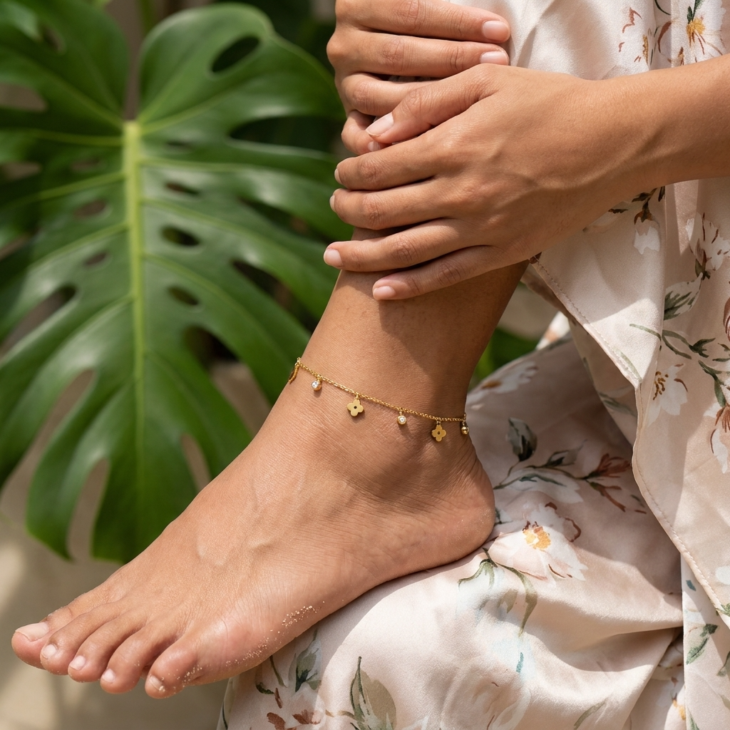 Liora Clover Charm Anklet