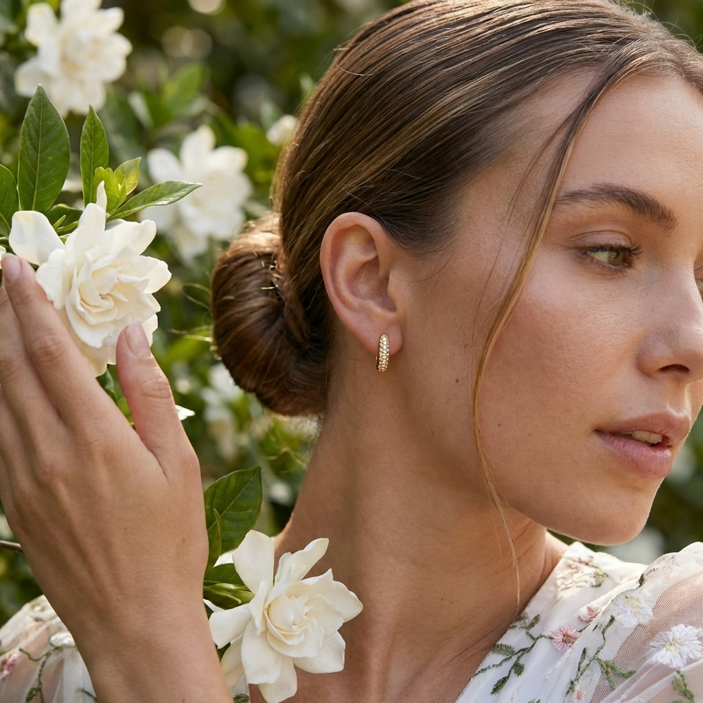 Rose Sparkle Hoops