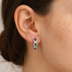 Midnight Sapphire Hoops