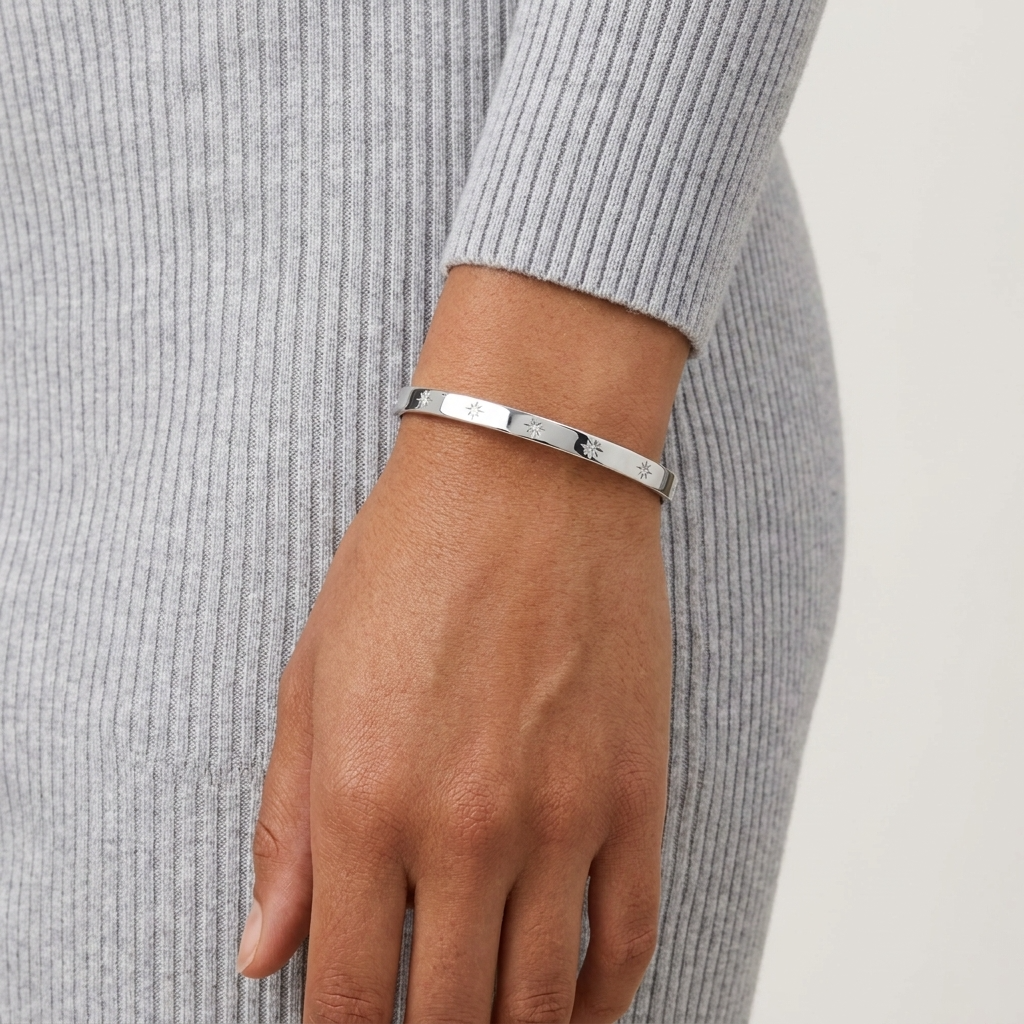 Midnight Silver Cuff