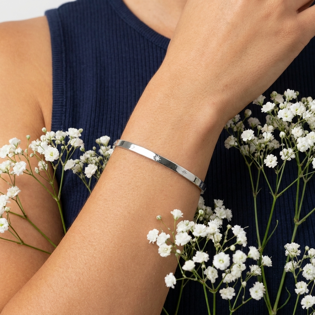 Midnight Silver Cuff