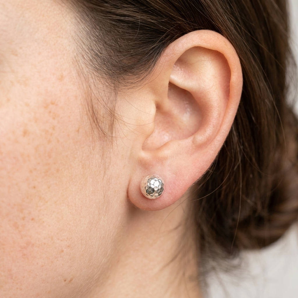 Hammered Silver Studs