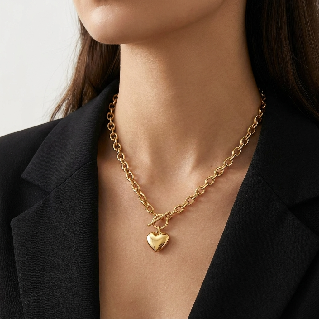 Bea Chunky Heart Necklace