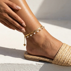 Mireya Pearl Herringbone Anklet