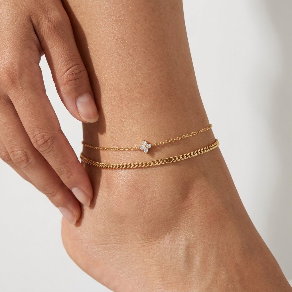 Noelle Layered Anklet Set