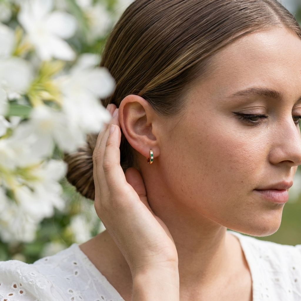 Celine Crystal Hoops