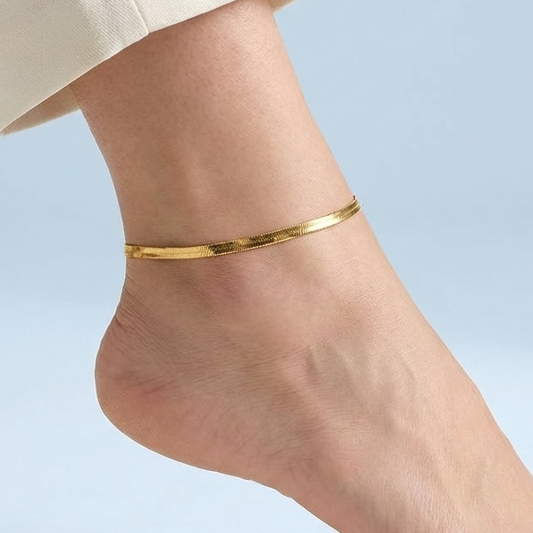Mila Herringbone Anklet