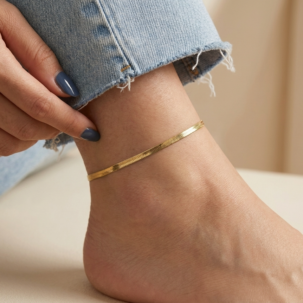 Sienna Herringbone Anklet