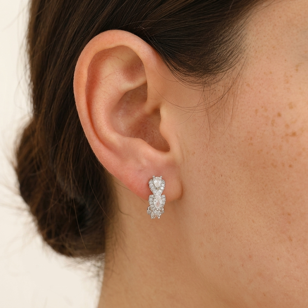 Clear Crystal Hoops