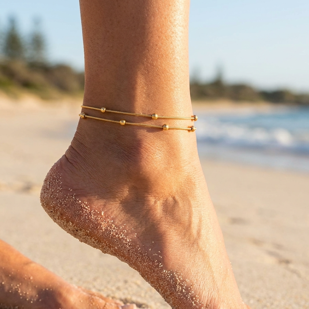 Elara Double Strand Anklet