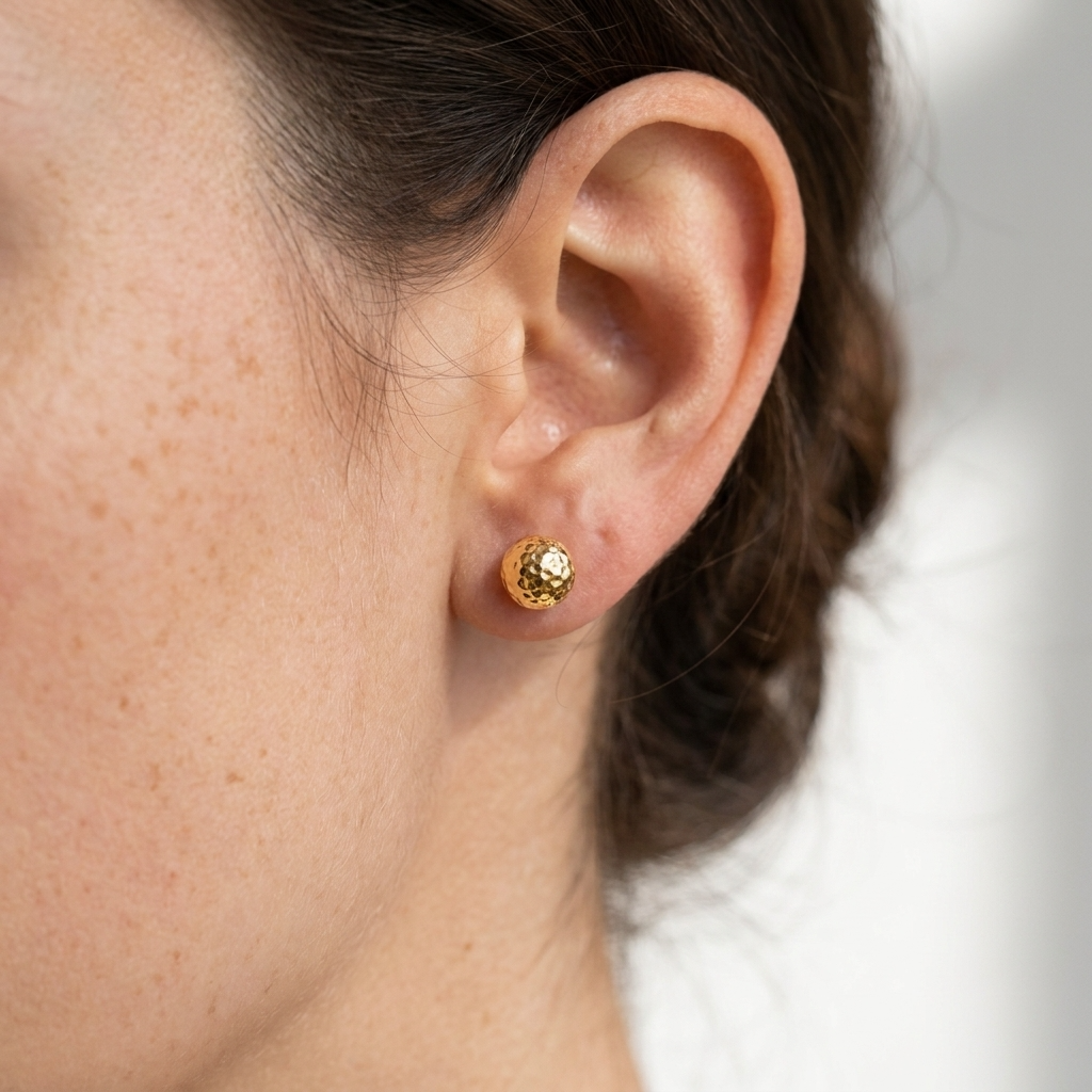 Hammered Gold Studs