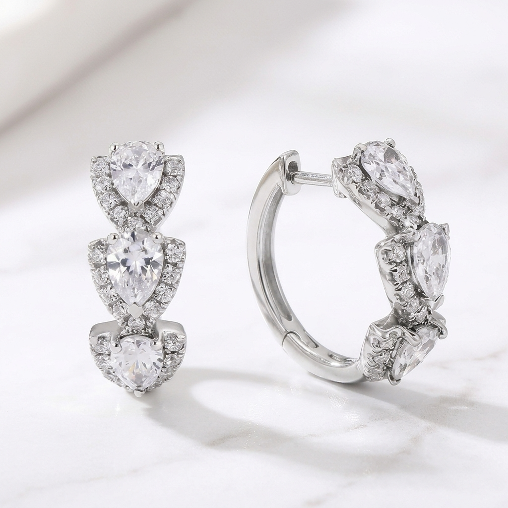 Clear Crystal Hoops