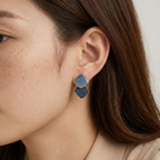Ondine Blue Marbled Earrings