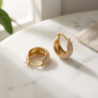 Lottie Cream Chunky Hoops