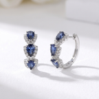 Midnight Sapphire Hoops