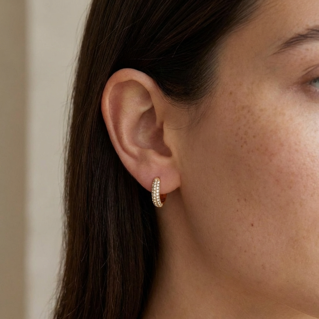 Rose Sparkle Hoops