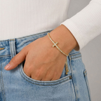 Agnès Gold Sideways Cross Bracelet