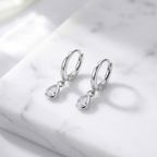 Coco Silver Teardrop Huggies